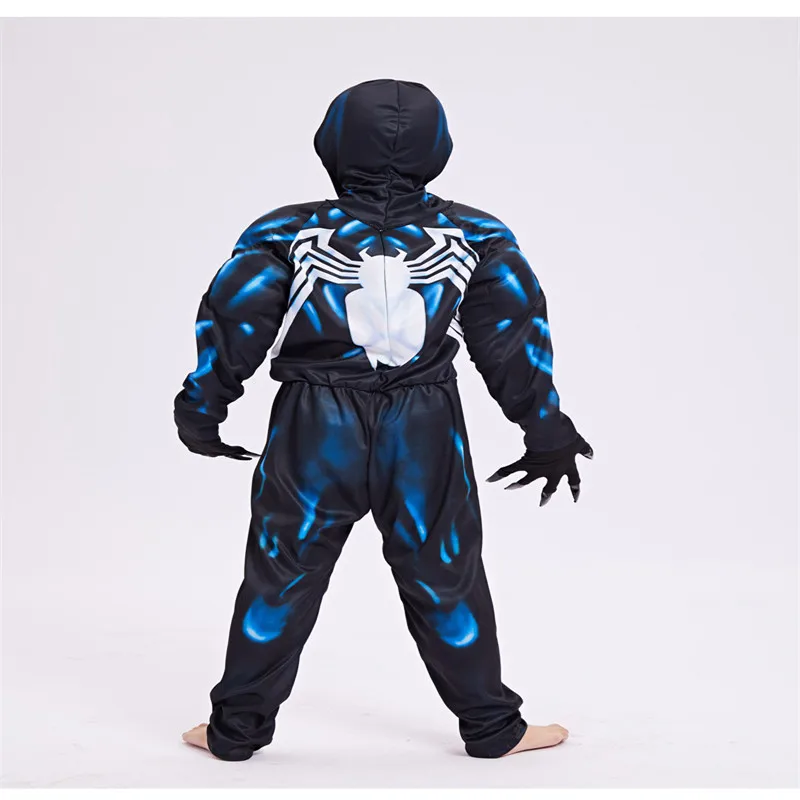 Детский черный костюм Человека паука для мальчиков маскарадный супергероя на