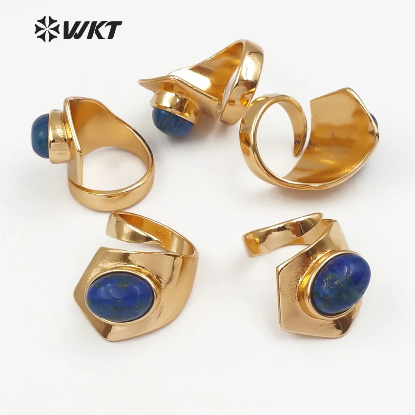 WT-R309 сверкающие изысканные натуральные кольца голубой овальной формы крошечный