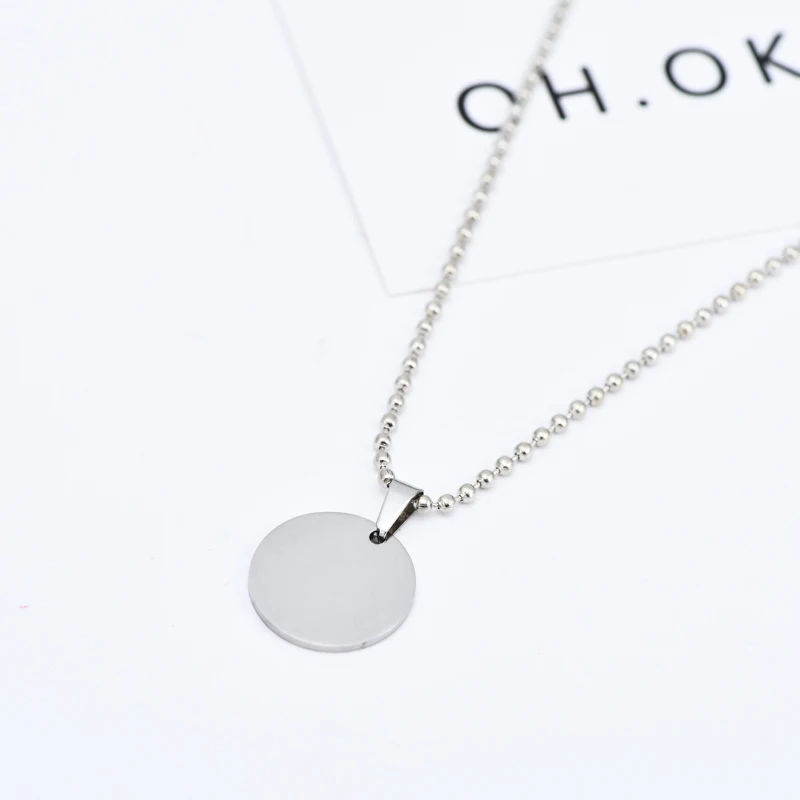 1 шт. армейская Блестящая гладкая круглая бирка для собаки ожерелье с подвеской