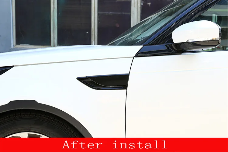 

For Land Rover Discovery 5 LR5 2017 2018 ABS Plastic Gloss Black Car Body Side Air Fender Vent Cover Trim Auto Accessories 2pcs