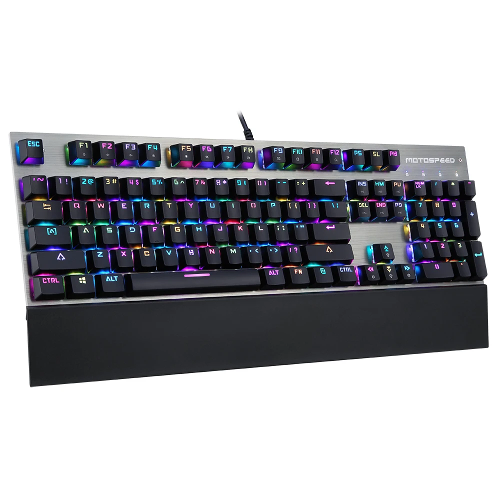 Motospeed CK108 механическая клавиатура Русский Английский 104 клавиш RGB синий переключатель игровой проводной светодиодный подсветка для геймеров ПК планшет Настольный