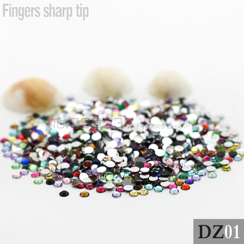 

6mm 1000pcs New mixed colors Decorative Diamond 14-sided Resin Round Fashion Popular Nail DIY SS30 DZ01