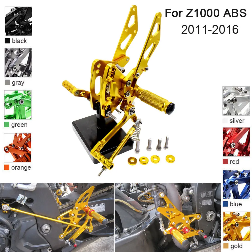 

CNC Алюминиевые Регулируемые Задние подножки для Kawasaki Z1000 ABS 2011 2012 2013 2014 2015 2016