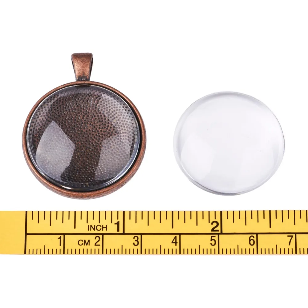 Тибетский Стиль без никеля Подвеска Кабошон Настройки и прозрачный Круглый