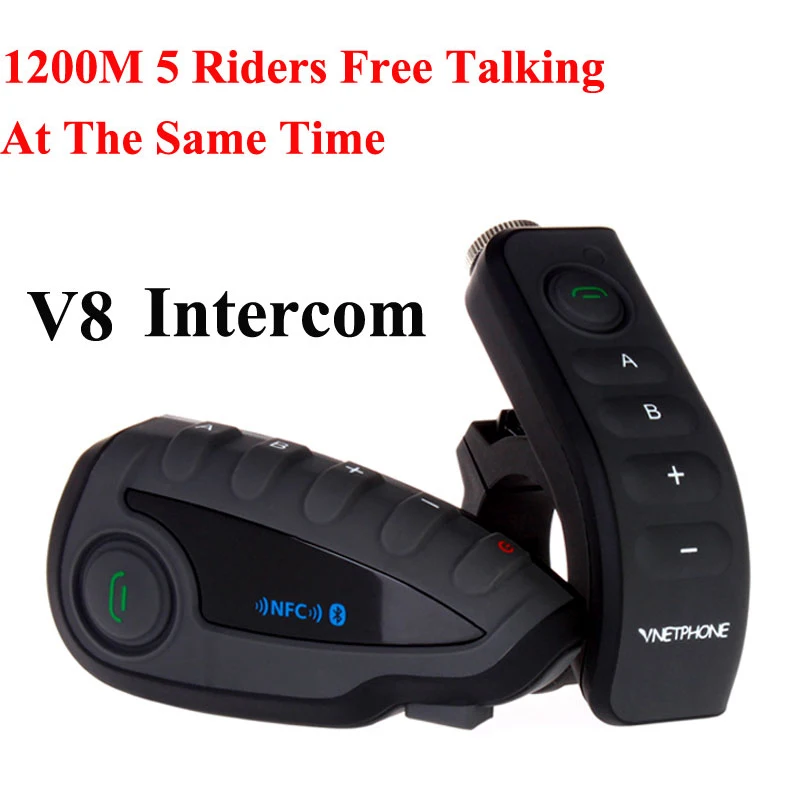 Bluetooth гарнитура VNETPHONE V8 для мотоциклетного шлема 1200 м|helmet interphone|v8 1200mvnetphone v8 |