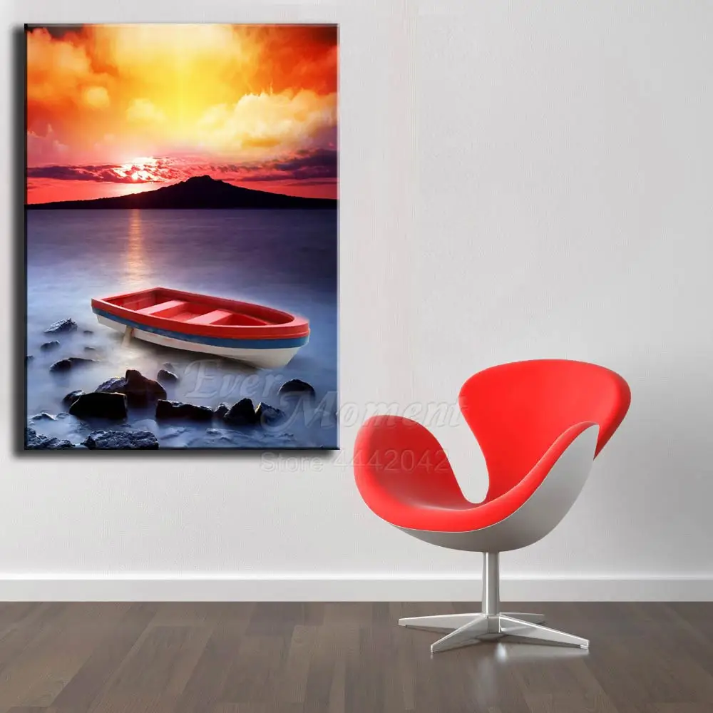 Ever Moment Boat Diamond Painting Picture Of Rhinestone Handmade 5D DIY Cross Stitch Embroidery Decoration S2F1407 | Дом и сад