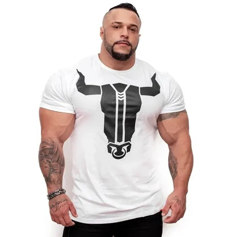 Новинка 2020 Мужская облегающая футболка для спортзала фитнеса бодибилдинга