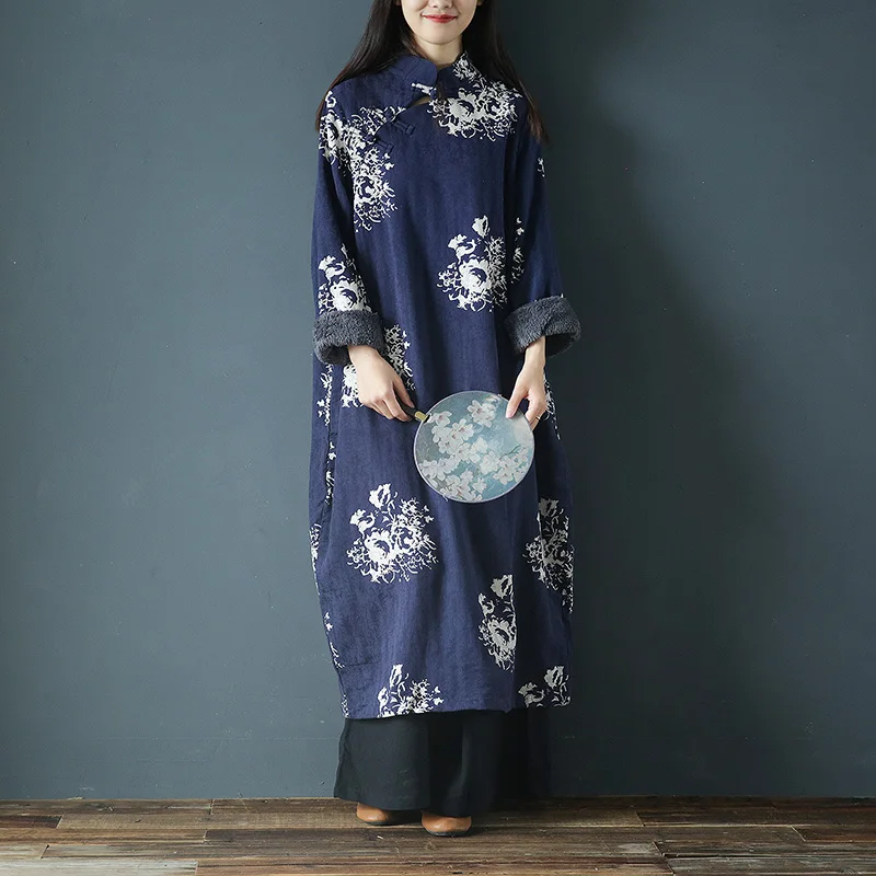 Женское винтажное жаккардовое платье SCUWLINEN свободное хлопковое из плотного