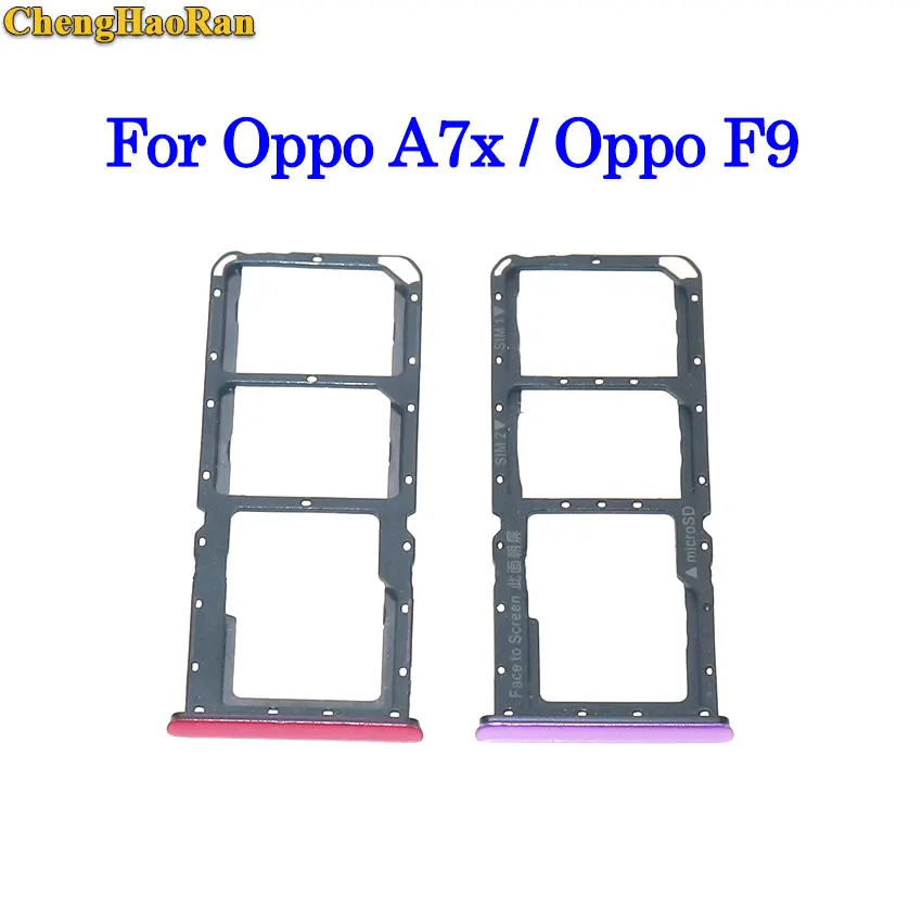 

ChengHaoRan 1pcs For Oppo A7x for Oppo F9 Sim Tray Micro S-D Card Holder Slot Parts Sim Card Adapter