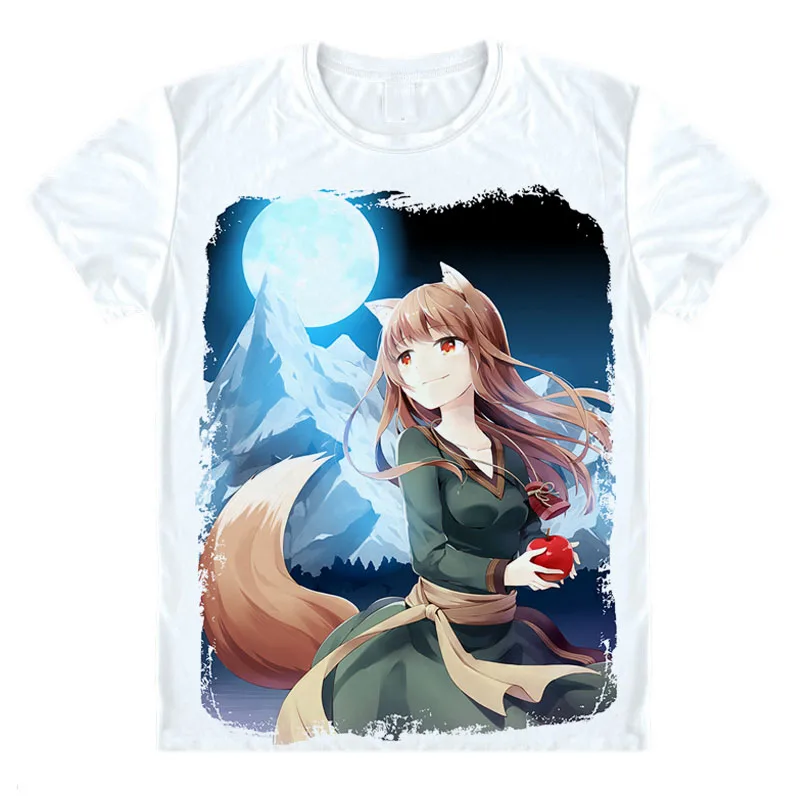 Футболка с милым японским аниме Spice and Wolf Holo Renewal новая модная футболка короткими