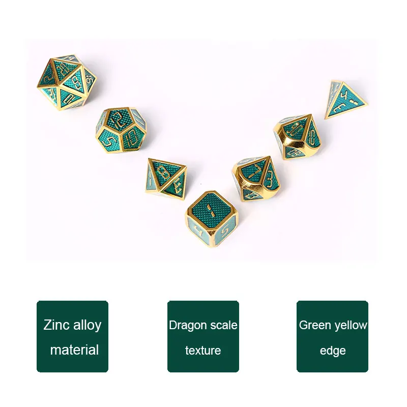 D&ampd metal dice set RPG polyhedral dungeons &amp dragons DND dices tabletop game zinc alloy pattern multi-color optional d20 6 10 12 | Спорт
