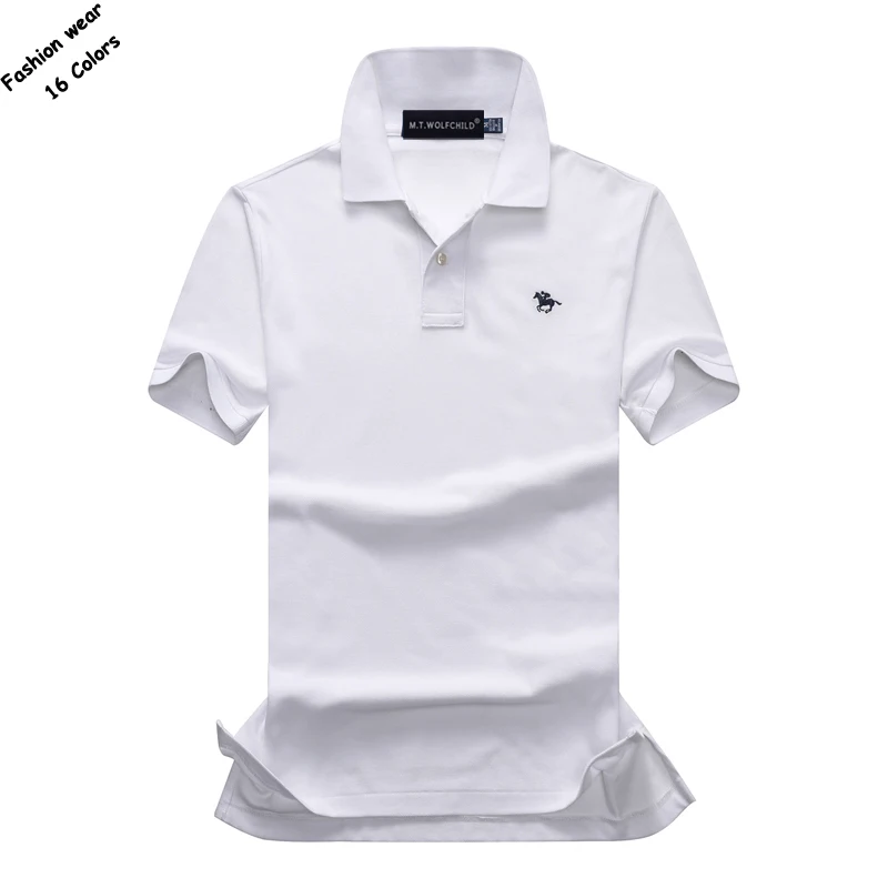 New 2018 Summer mens short sleeve small horse polos shirts casual solid color lapel fashion clothing tops | Мужская одежда