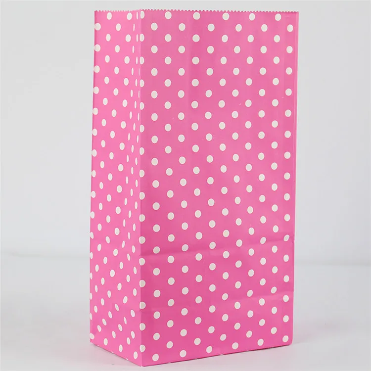 Rose dot 10 шт./лот, 23x12x7,5 см бумажные пакеты для конфет в горошек, бумажный пакет для упаковки пищевых продуктов, подарочные пакеты, бумажные пакеты для украшения дня рождения, свадьбы, вечеринки, бумажные пакеты для рукоделия - Цвет: Rose dot