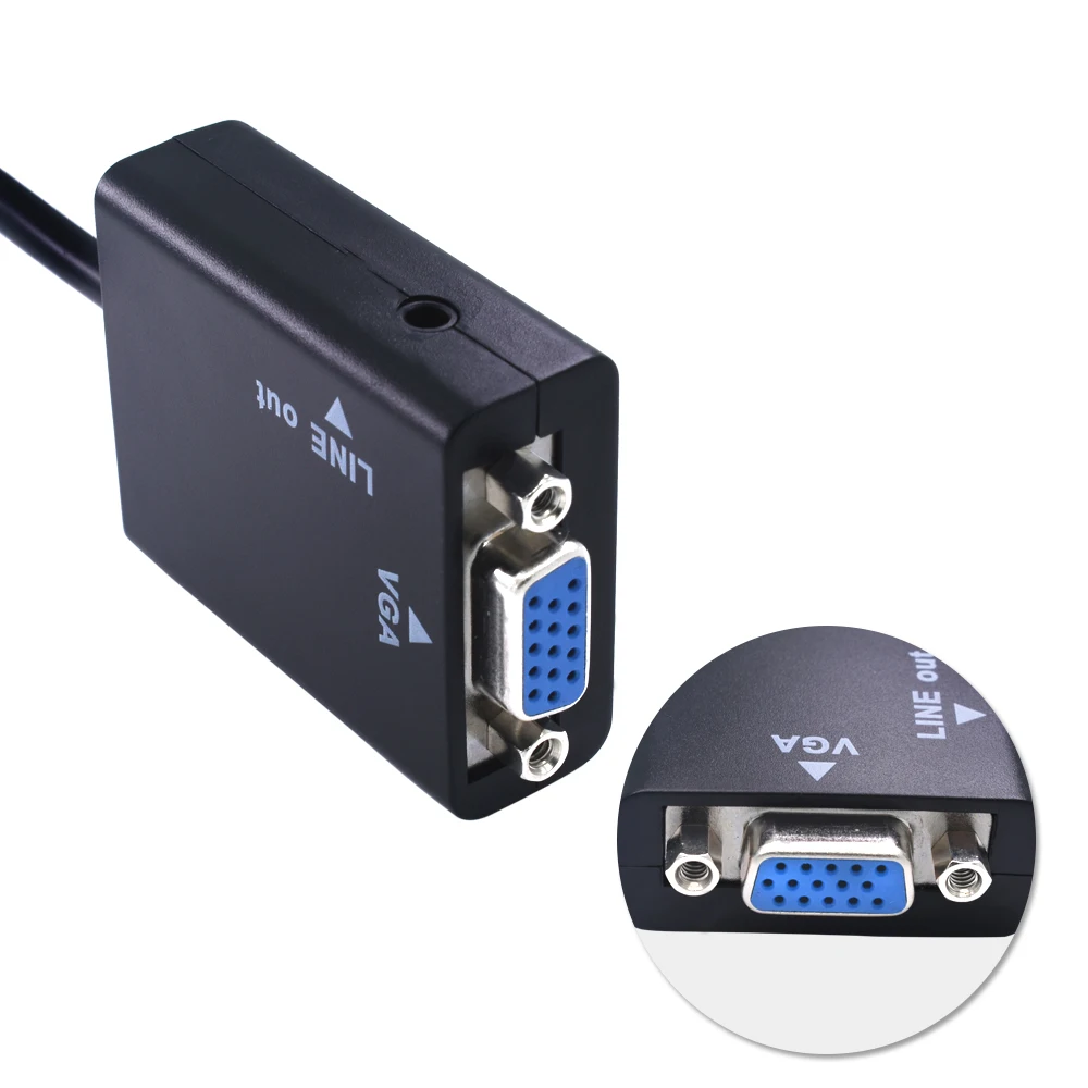 Высококачественный адаптер HDMI в VGA TISHRIC HDMI2VGA HD 1080P аналоговые аудио и видео кабели