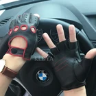 Весенние мужские перчатки из натуральной кожи, черные, красные перчатки без подкладки для вождения, козьей шкуры, перчатки без пальцев для фитнеса и тренажерного зала