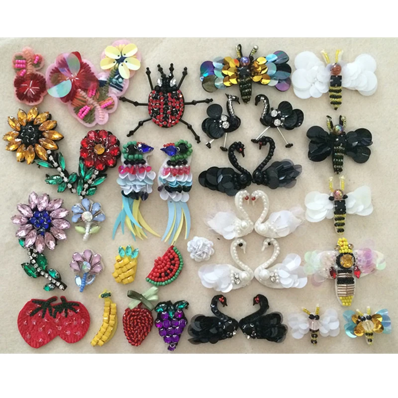 Набор из 2 предметов яркие цветы пчела стразы патчи с кристаллами Детская Женская