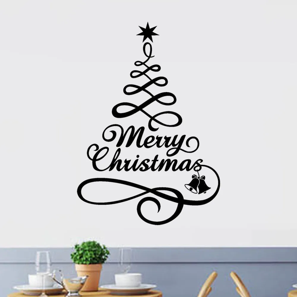 Christmas Tree Window Vinyl Wall Stickers Home Decorations Gifts