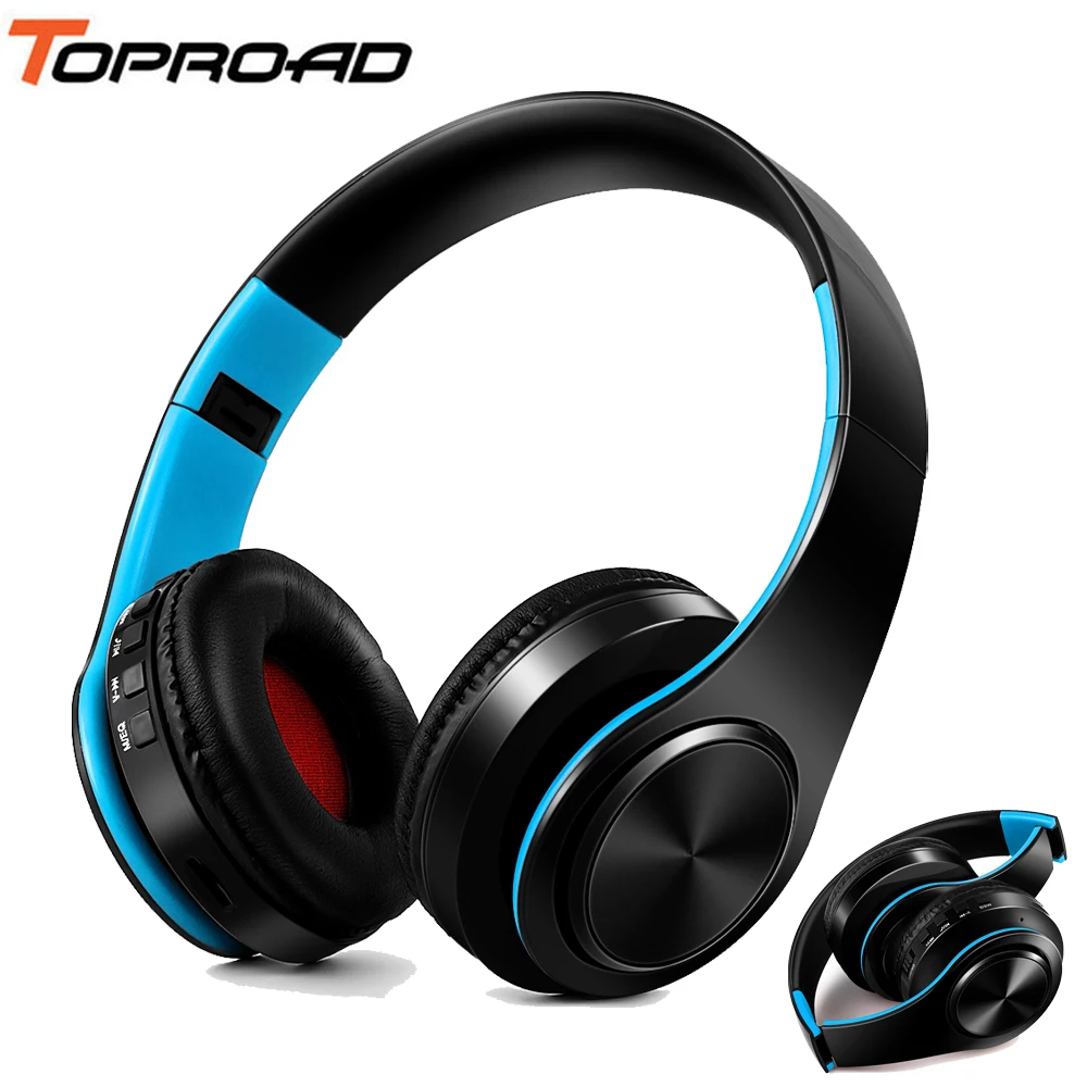 TOPROAD наушники Bluetooth гарнитура Беспроводной стерео складные спортивные микрофон