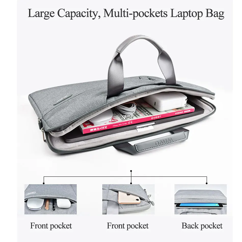 WiWU чехол для ноутбука, сумка 17,3 12 13 15,4 15,6, сумки-мессенджеры для MacBook Air 13, чехол, водонепроницаемая сумка для ноутбука 17,3, чехол для планшета Nootbook