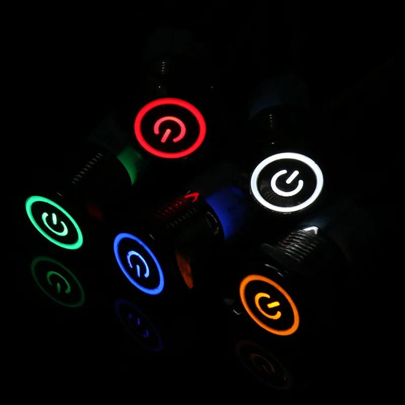 Кнопка с символом питания 16мм с красной подсветкой. Включения и выключения лампочки сыны. Светодиодный выключатель питания