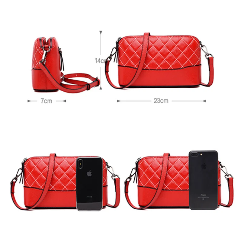 

2019 New Fashion Ladies Small Square Bag Women Shoulder Messenger Bags Genuine Leather Luxury Handbag Mobile Phone Bag For Women