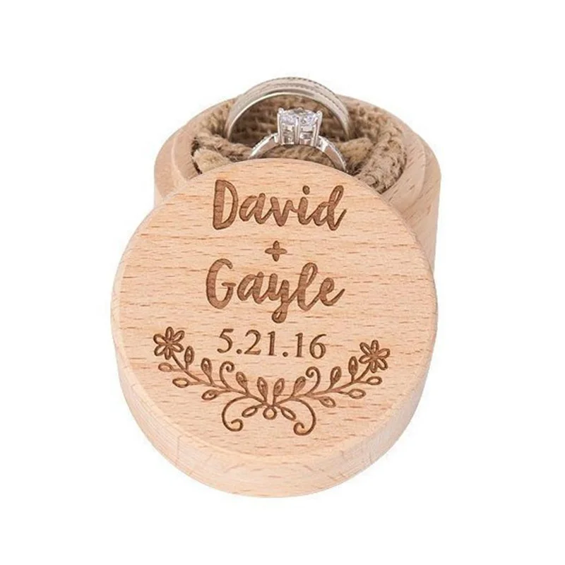 Пользовательские деревянные кольца коробка Свадебная церемония обручальное