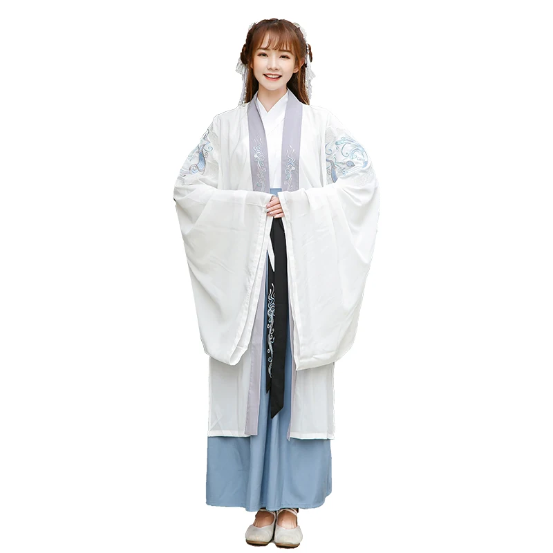 Высокое качество, древнее платье Hanfu, Женский студенческий костюм, костюм с вышивкой в стиле Тан, Классический наряд сказочной принцессы, старинное сценическое платье