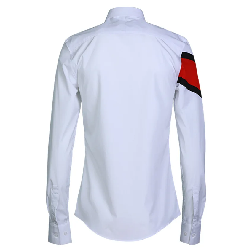 Новинка мужская рубашка роскошный дизайн модная красная с принтом молнии Camisa