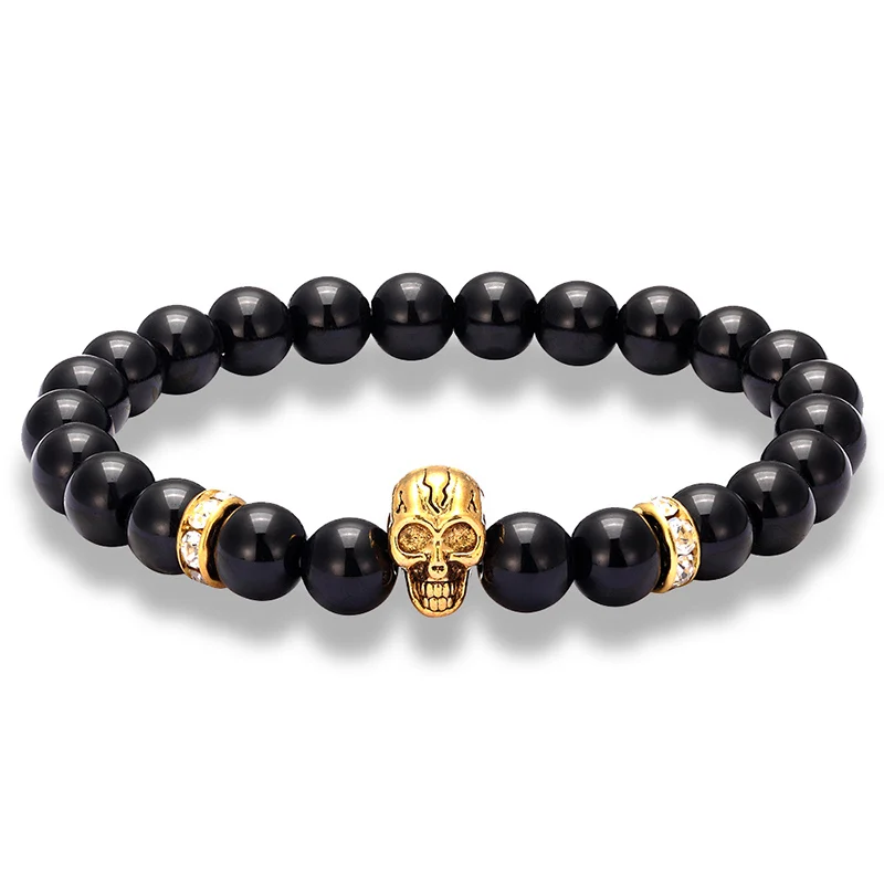 LIVVY Высококачественный новый браслет из бисера эластичная черная Цепочка Из