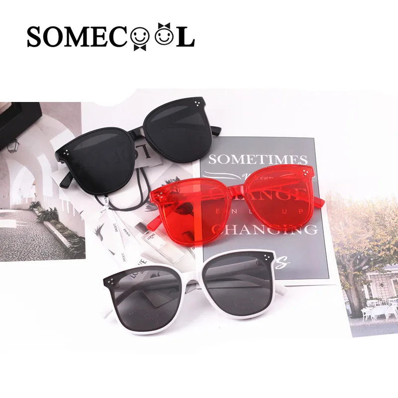 

SomeCool 2019 Stylish 3-8y Kids Sunglasses Rivets Square Cute Boy&girls Glasses Vintage Beach Protect UV400 Child eyewear n325