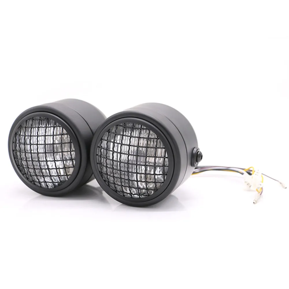 H4 35 Вт 3 5 &quotмотоцикл сбоку двойная фара Ретро налобный фонарь Dominator для Bobber Chopper