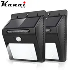 Ночное освещение на солнечной батарее с датчиком движения, 2835, 20 светодиодов, яркое и водонепроницаемое, для наружной садовой стены