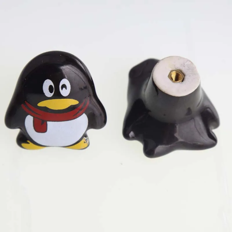 Мультяшные керамические детские ручки черные фарфоровые QQ для ящиков шкафов