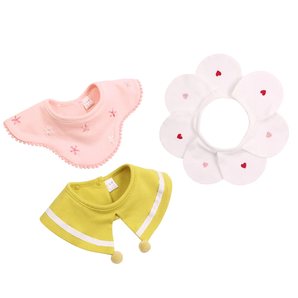 Cotton Flower Baby Bib Fashion Girls Fake Collar Saliva Absorb Bibs For Cute Boys Mouth Towel Clothing | Детская одежда и обувь