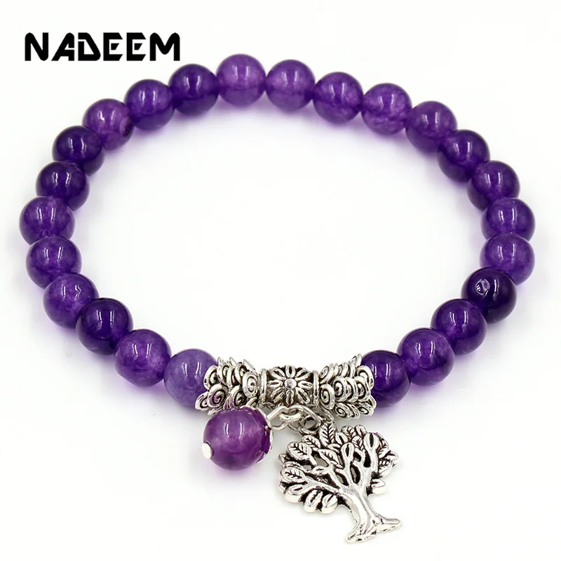 Женский и мужской браслет из фиолетового камня бусы бисера молитвенные Бусины В