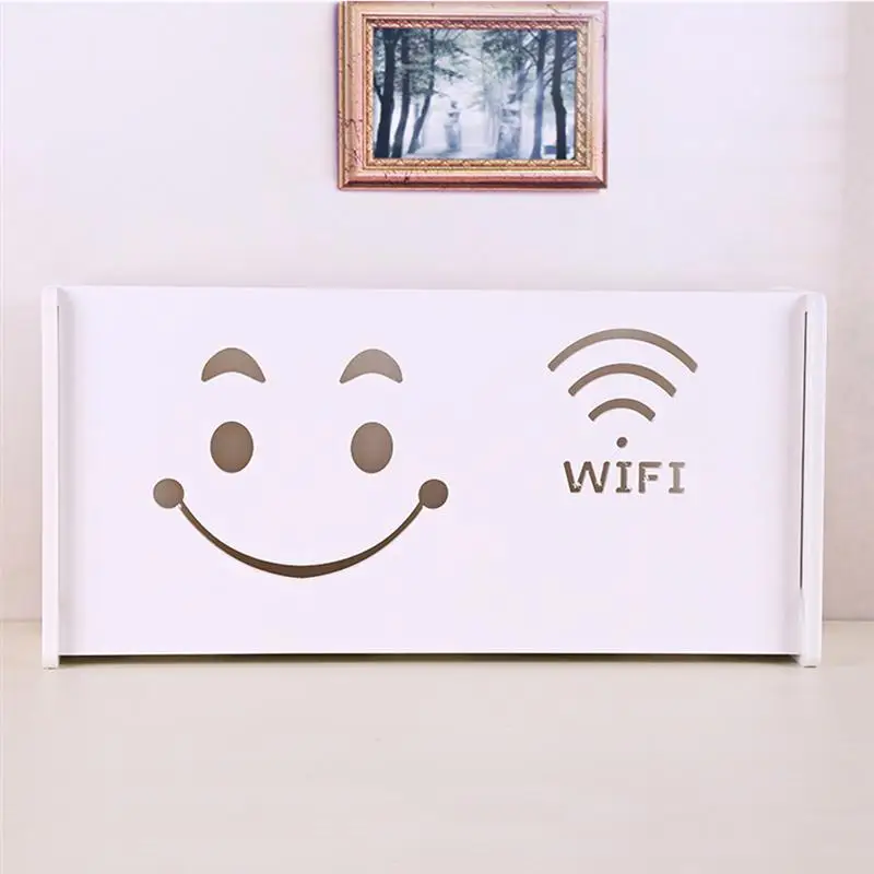 OUNONA Router Modem контейнер для хранения Настенный стеллаж с толстым смайликом бровей и
