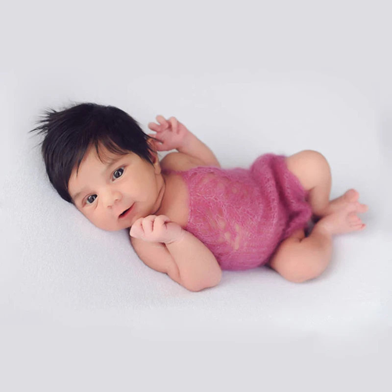 

2018 Newborn Baby Photography Costumes Soft Mohair Crochet Knitted Baby Boy Girl Photo Props Infant Pictures Rompers