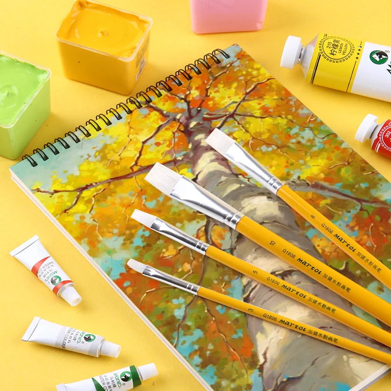 

Watercolor Oil Painting Brush Set 6Pcs Artist Gouache Paint Brush Drawing Painting Brush Pen School Student Art Supplies G1806