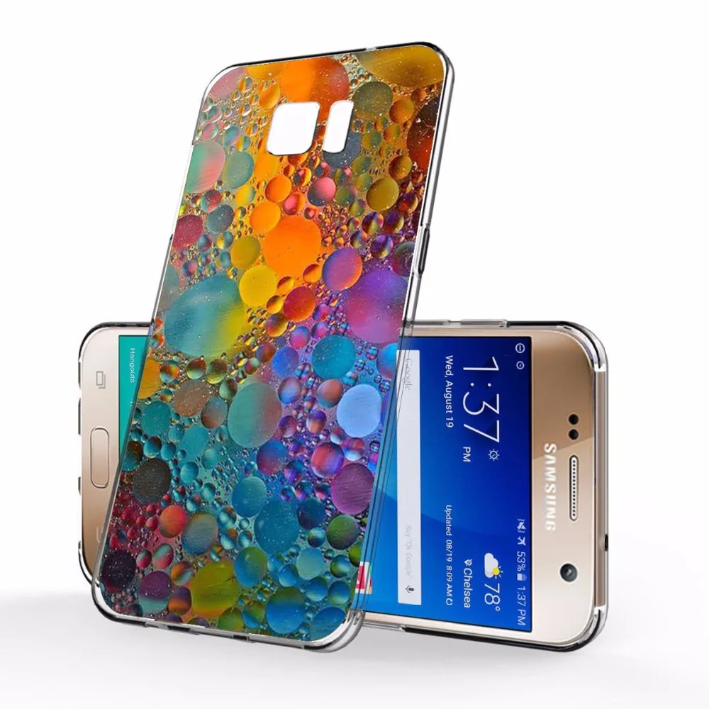 Для Samsung Galaxy S6 случаи Мода камень мрамор Blue ультра тонкий мягкий Силиконовый ТПУ