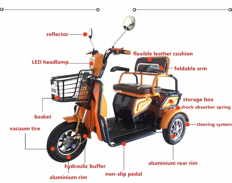 Дизайн деформируемая игрушка 48v 500w Электрический трехколесный скутер