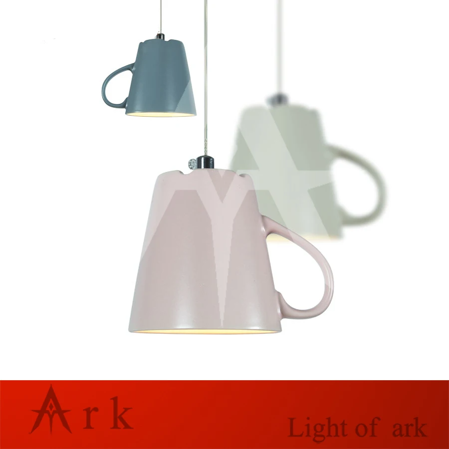 new Simple modern colorful coffee milk Tea cup led Pendant lights restaurant passage bedroom kitchen light ceramic lamp lighting | Лампы и