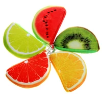 fashion orange watermelons semicircle wallets 3d ladies purse soft printing fruit bags children clothes pouch for kids gift