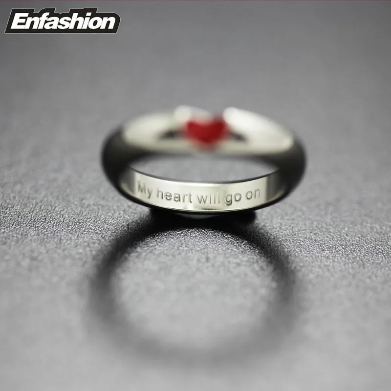 EnFashion кольцо с сердцем красного цвета Любовь палец Пара Кольца для женщин милые