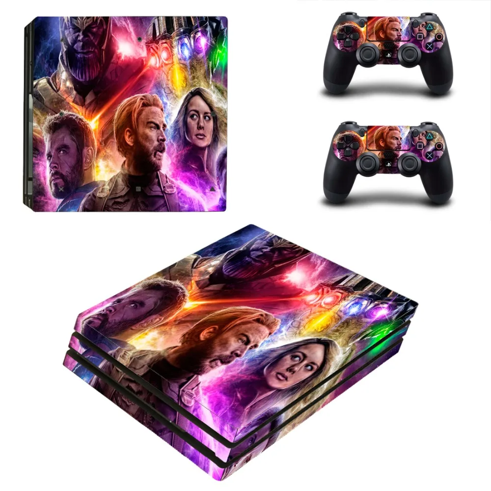 Виниловая наклейка на кожу для Playstation 4 и 2 контроллеров PS4 Pro Мстители Endgame