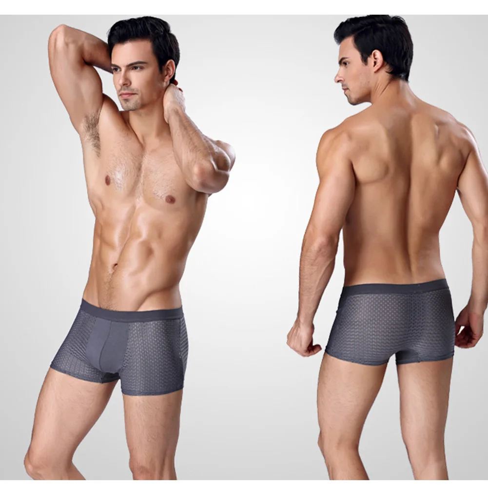 YJSFG дом для мужчин мужские трусы боксеры дышащая сетка шелк четыре угла нижнее
