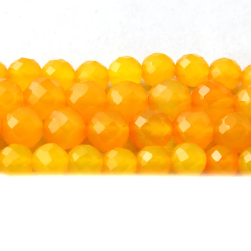 

2-14mm Natural Round 64 Faceted Yellow Agates beads For Jewelry Making Beads Bracelets 15inch Needlework DIY Beads Trinket