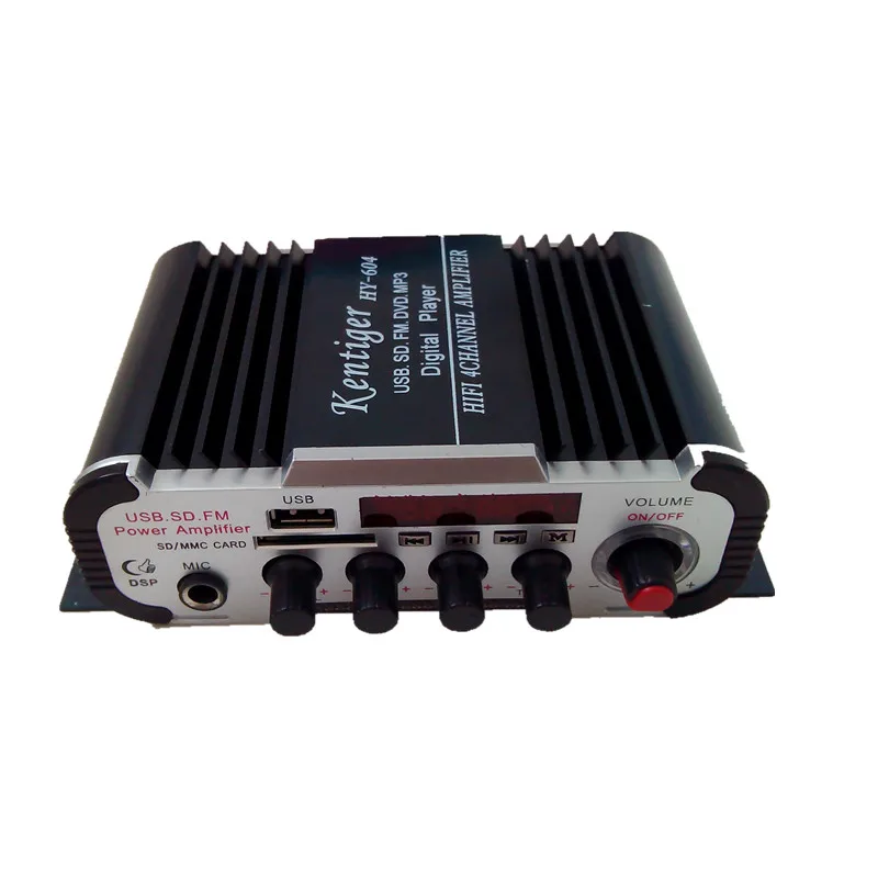 Бесплатная доставка kentiger HY604 4 Каналы USB SD FM Радио MP3 микрофонный микшер плеер 4CH