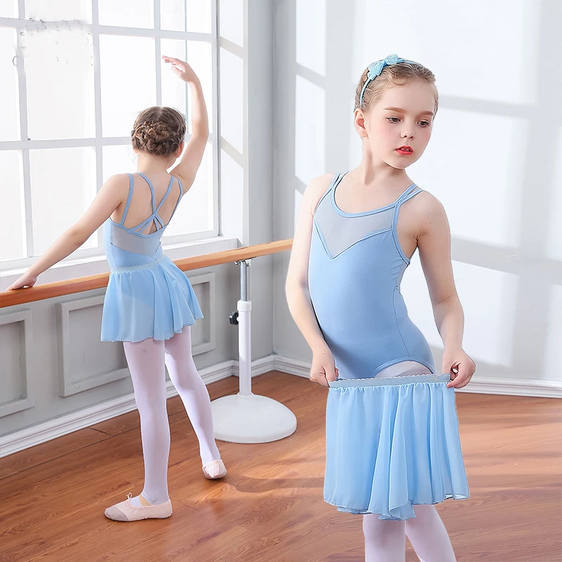 Черный фиолетовый балетный купальник для девочек хлопковое боди с несколькими