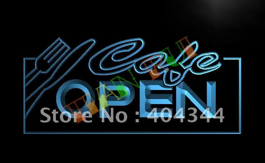

LB011- OPEN Cafe NR Restaurant Business LED Neon Light Sign