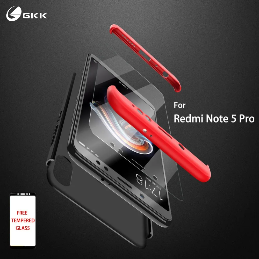Чехол GKK для xiaomi redmi Note 5 6 7 pro чехол со стеклом полная защита 360 ударопрочный